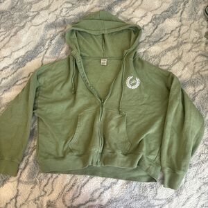 Green Zip-Up Hoodie from PINK